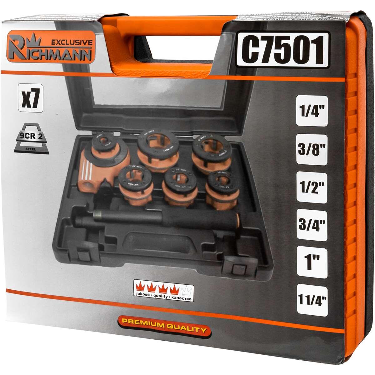 Trusa filiere, Richmann Exclusive, set 7 piese, 1/4-1''