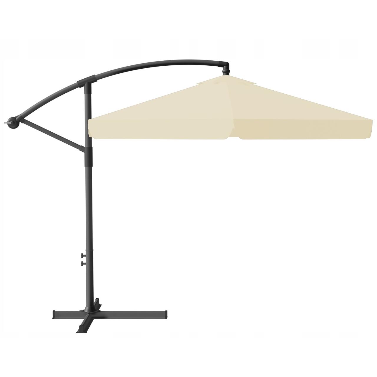 Chomik LED kerti/terasz napernyő, tekerőkarral, banáncsuklóval, bézs, 300 cm