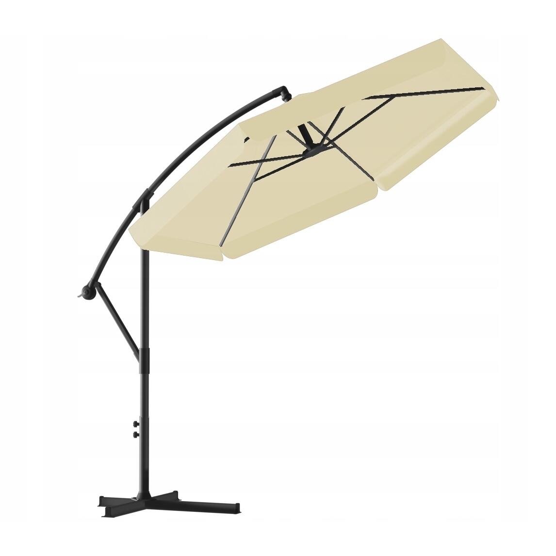 Chomik LED kerti/terasz napernyő, tekerőkarral, banáncsuklóval, bézs, 300 cm