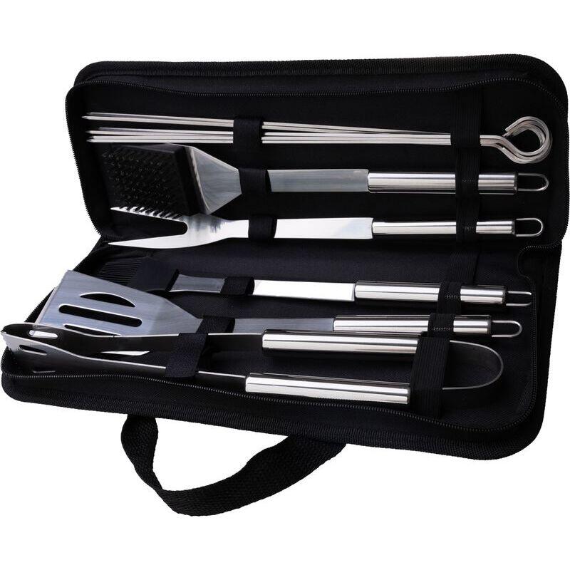 Ustensile pentru barbecue, grill, gratar, inox, cu geanta, set 12 piese, Strend Pro Grill