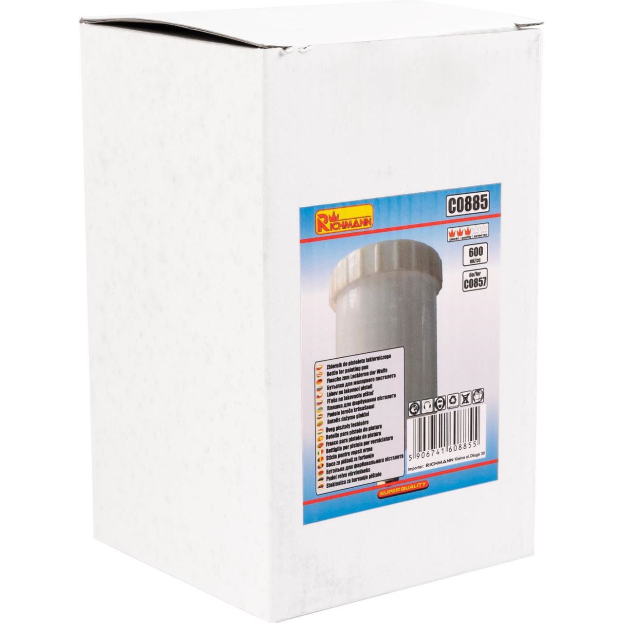 Vas plastic rezerva pentru pistol vopsit C0857, 0.6 L, Richmann 