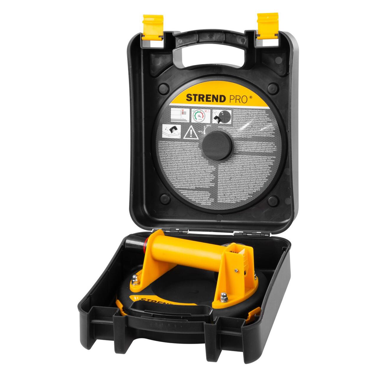 Ventuza pentru transport si montat parbrize, geamuri, placi marmura, granit, Strend Pro, cu manometru, 1 brat, max 120 kg, 20 cm