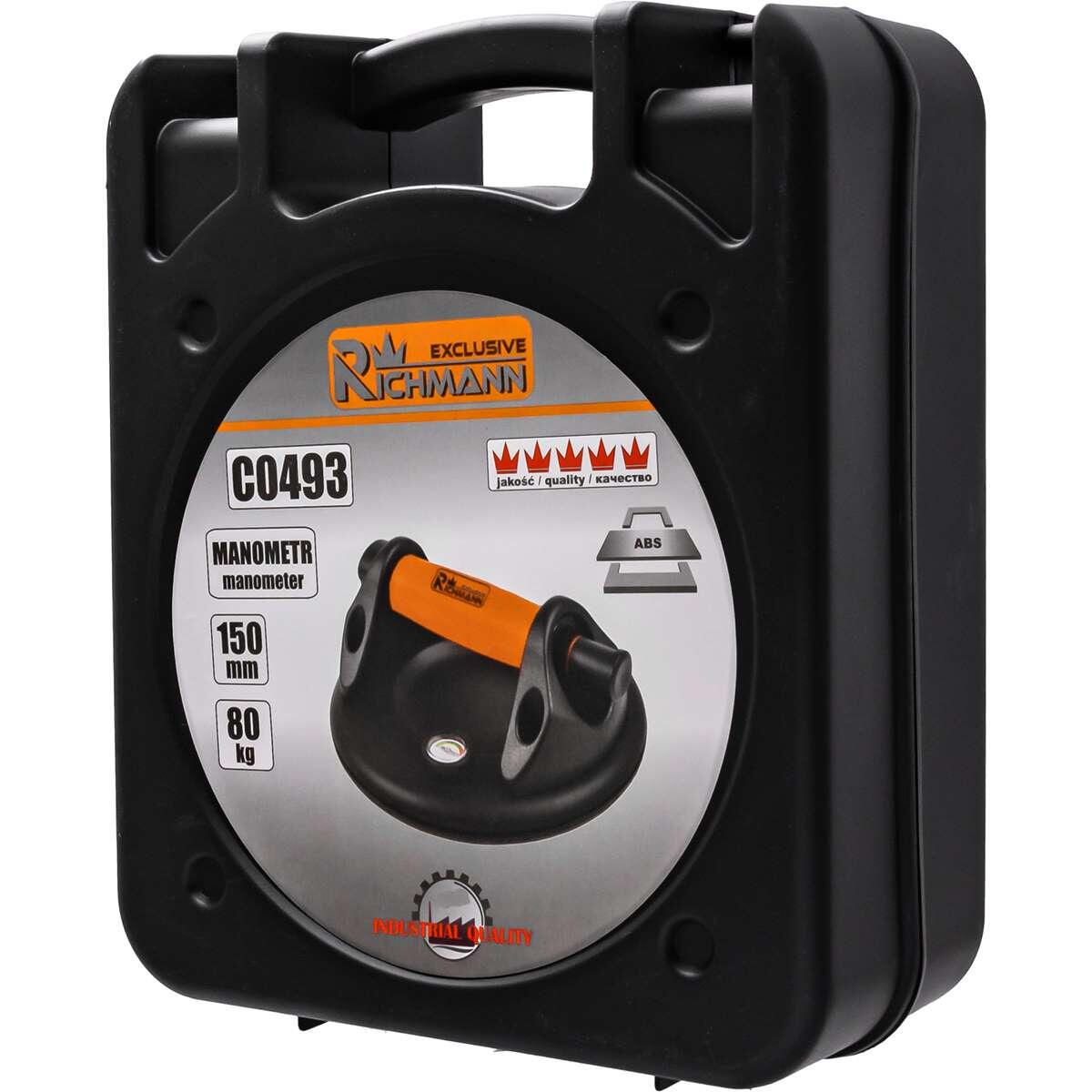 Ventuza pentru transport si montat parbrize, geamuri, placi marmura, granit, cu manometru, 1 brat, max 80 kg, Richmann Exclusive