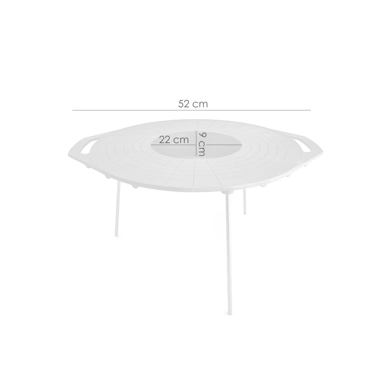 Grillkorong, öntöttvas, grillsütő típusú, lábakkal, 52 cm, Vegyes grillsütő