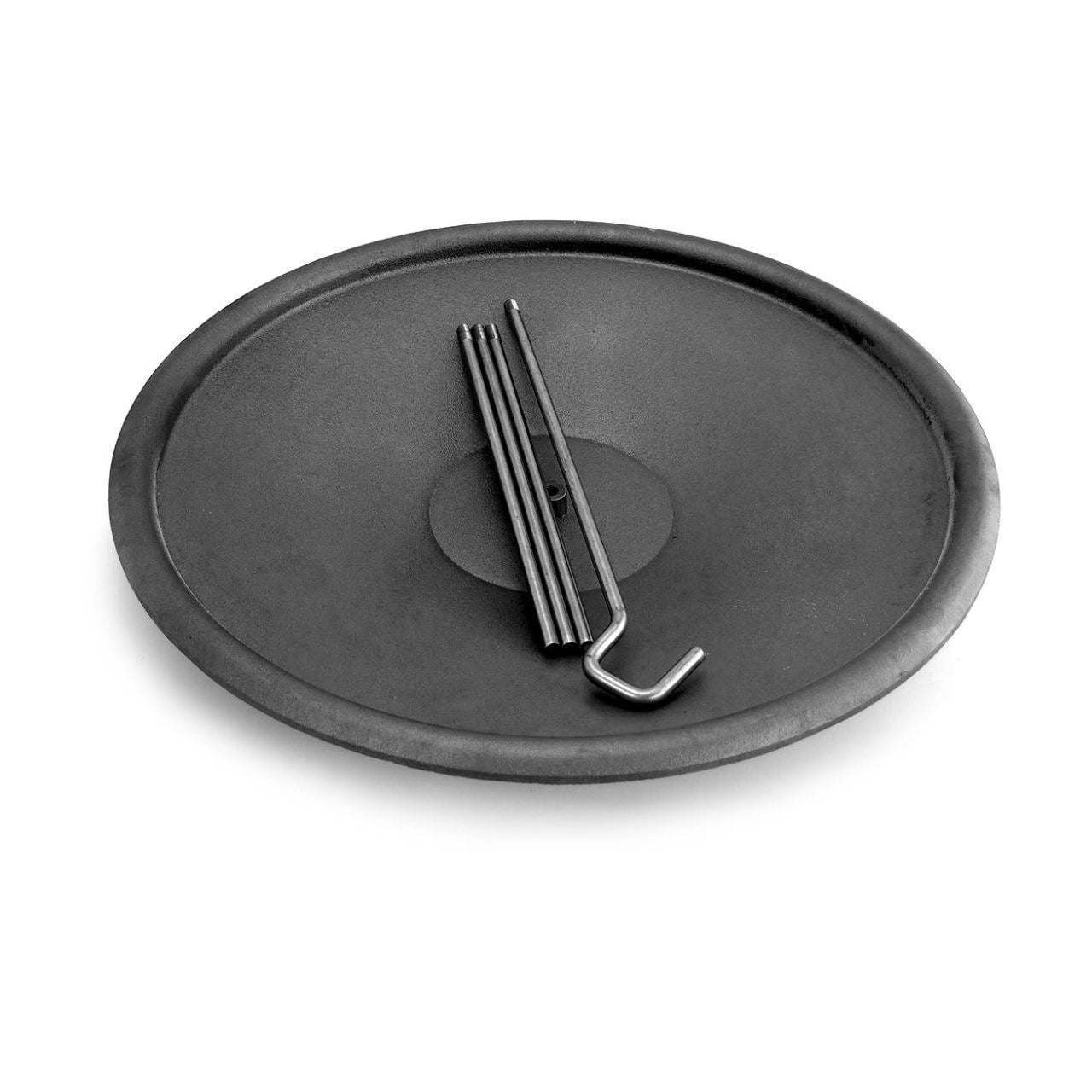 Barbecue tárcsa, öntöttvas, grillsütő típusú, lábakkal és akasztóval, 50 cm, Barbecue