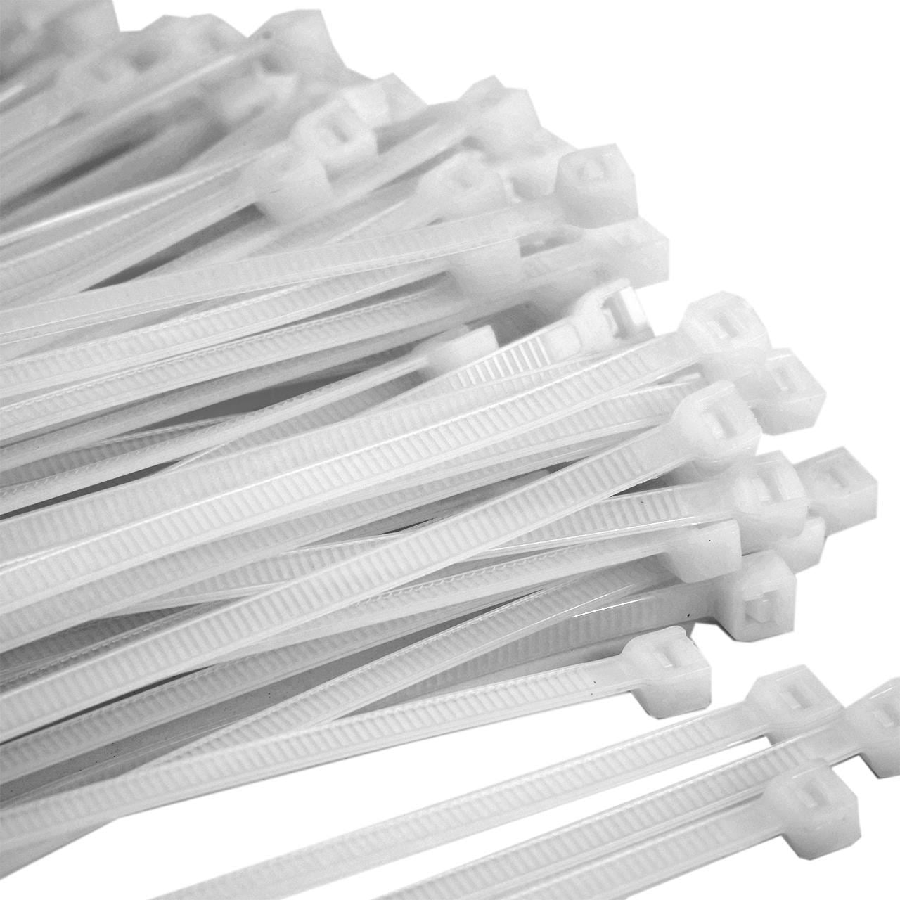 Fehér műanyag gallérok (fazettás) 4,8x200 mm, 100 darabos készlet, Beorol