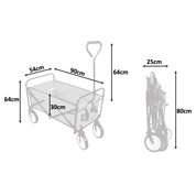 Carucior gradina, pliabil, rosu, max. 30 kg, 90x54x64 cm