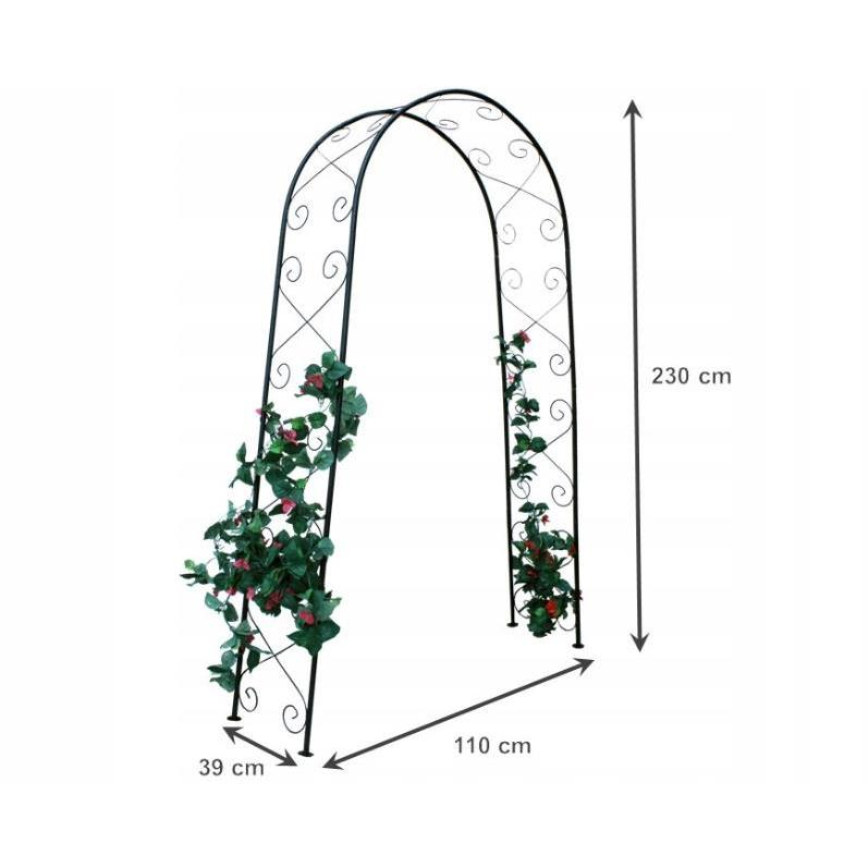 Fém ív, pergola, kertbe, 110x39x230 cm