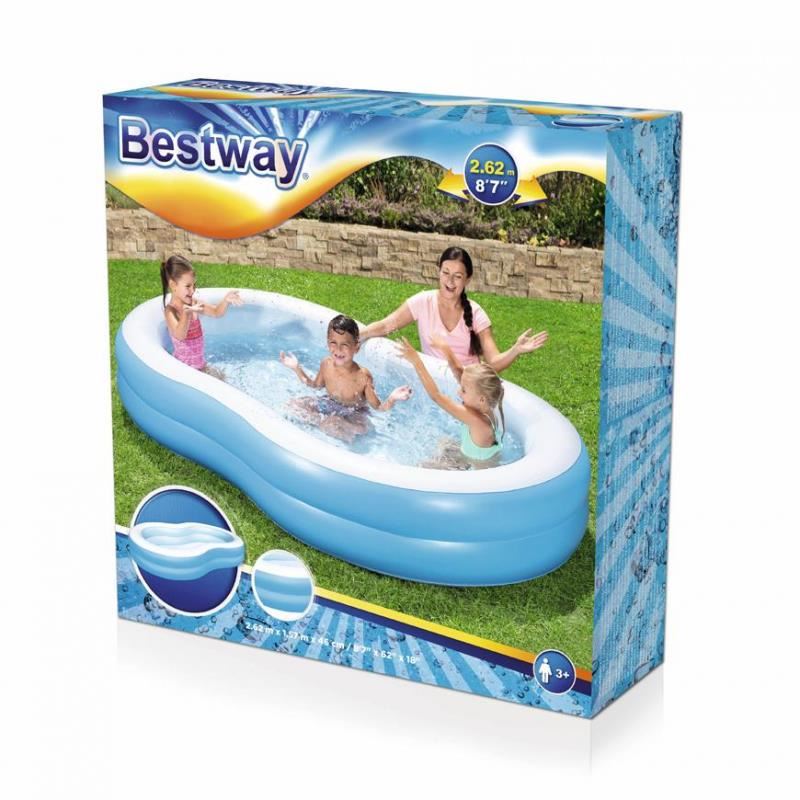 Felfújható medence, 262x157x46 cm, Bestway Big Lagoon Family