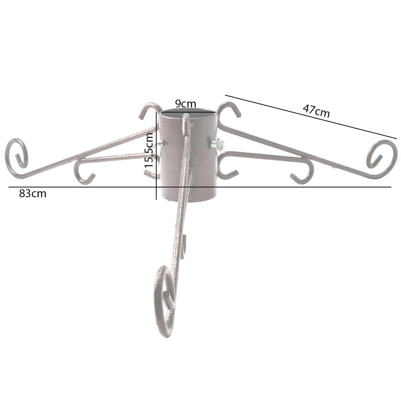 Barna fém karácsonyfa állvány, átmérő 9 cm, hossza 47 cm, Perfect Home