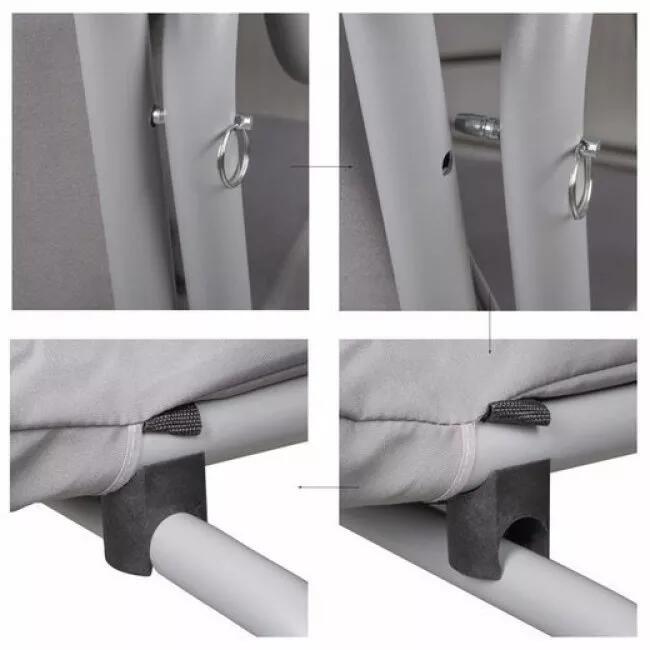 Balansoar gradina, Springos, Venezia, 3 locuri, gri, 190x125x163 cm, functie pat, max 280 kg